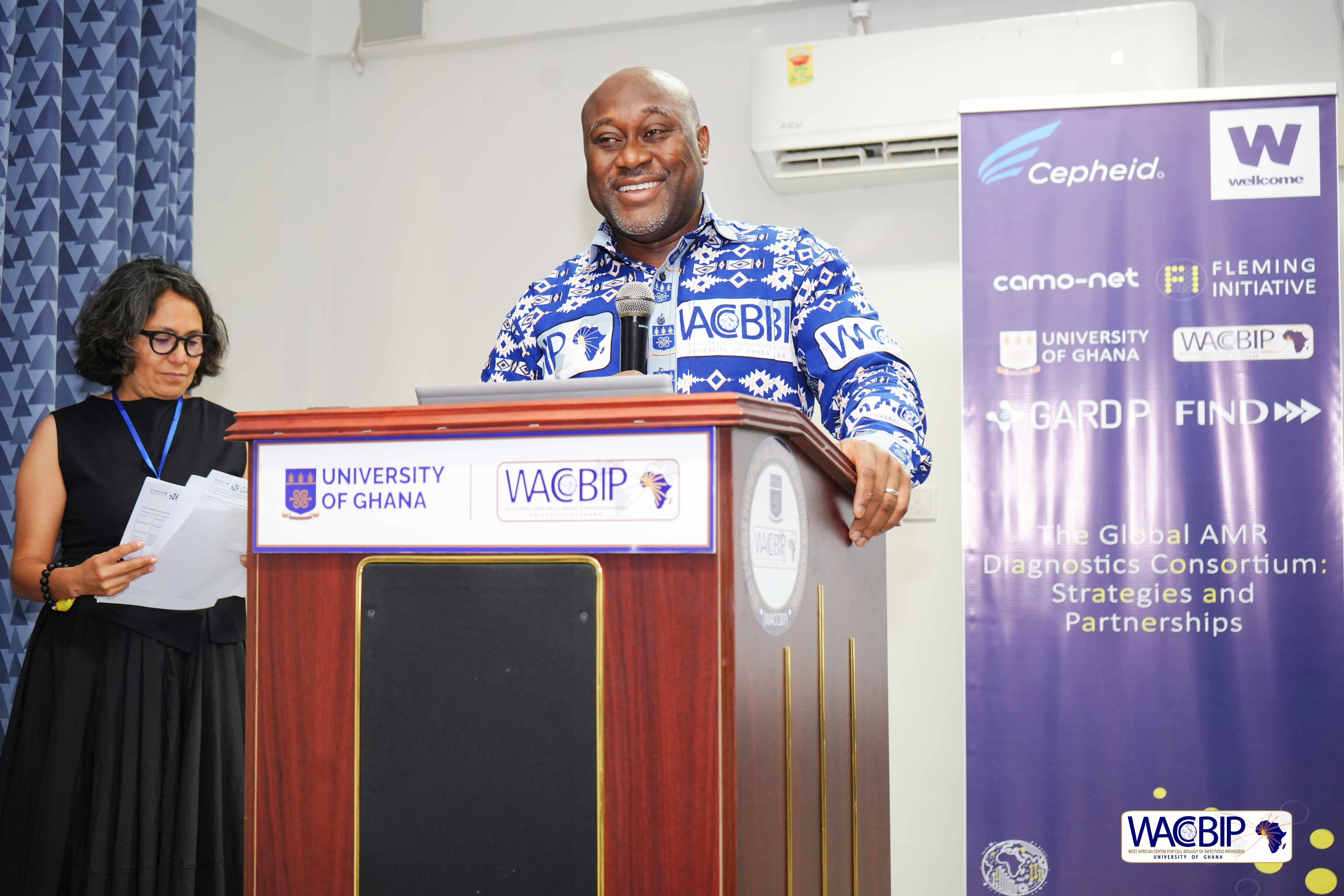 Prof Gordon Awandare providing opening remarks at the consortium event